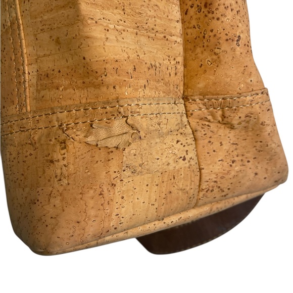 Artelusa Tan and Brown Shoulder Bag with Cork Material, project bag - Picture 4 of 6